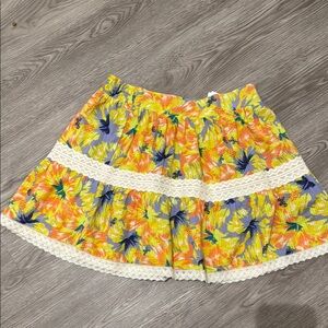 Floral Yellow and Orange Skirt